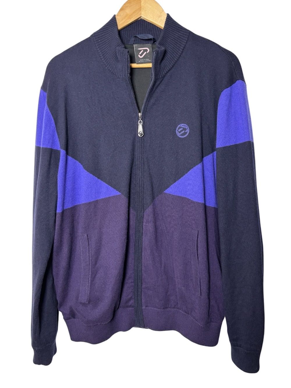 IJP Design Ian Poulter Merino Blend Sweater Men Large Full Zip Lined Pockets Lux